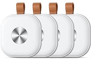 PAKINUI Smart Air Traceur Tag Lot de 4, Localisateurs D’Objets Bluetooth Fonctionne avec Apple Localiser (iOS Uniquement), Air Localisateurs Tags pour Valises/Portefeuilles/Clés (Blanc)
