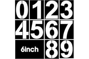 Gjinxi 10 Stück Kunststoff Zahlen Schablonen, Wiederverwendbare Waschbar Zahlenschablonen, 0-9 Bordsteinadresse Schablone Zahlen für Markierung Garagenparkplätzen Hausnummern Briefkästen Adressen(15cm