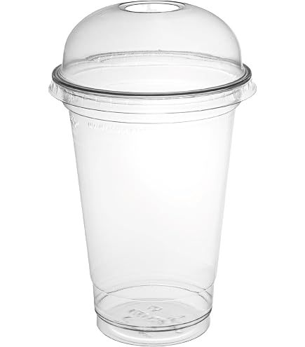 Transparente Quadratische Einwegbecher – 473 Ml, Mit Deckel & Strohhalm, 100 Stück