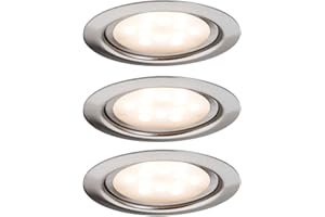 Paulmann 93553 Furniture Recessed Light Set LED 3x4.5W 65mm 230V/350mA Brushed Iron, Metal, 13.5 W