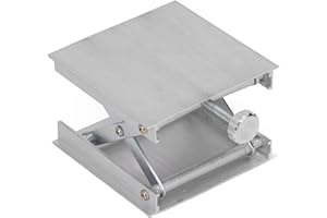 Qcwwy Lab Jack, Mini Lifting Table, Laboratory Equipment, Scientific Crafts, Objects and Lab Equipment, Altitude Adjustment, Elevating Bracket, Aluminum Alloy, Load Capacity 60kg, Approx. 9x9x2.5cm