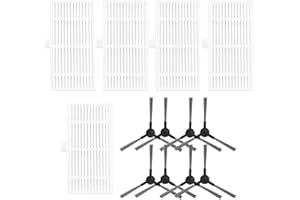 Donkivvy Kit de 13 filtros de cepillo lateral para robot aspirador Cecotec Conga 999 X-Treme, 8 cepillos laterales, 5 filtros