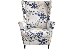 Meigeh Funda para sillón orejero Fundas para sillas de ala elásticas Funda para sillón de alas Impresas