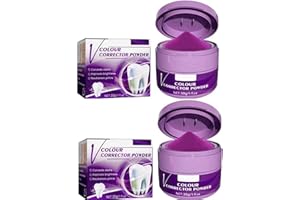 SIAPUDE V34 Morado Corrector de Dientes Blanqueamiento de Dientes Polvo Eliminación de Manchas Dentales Oral, V34 Corrector en Polvo para Blanqueamiento Dental, para Todos los Tipos de Dientes (2 piezas)