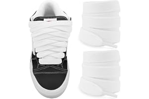 NDTEZUGT 15mm Cordones Planos para Vans Knu Skool Classic Skate Zapatillas de Algodón, Gruesos, Cordones de Repuesto