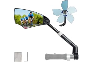 CEVIKNO Retrovisor Bicicleta, Espejo Bicicleta Ajustable, Plegable, Giratorio 360° Grados HD Anti-Vibración Espejo Retrovisor Bicicleta (20-23mm)
