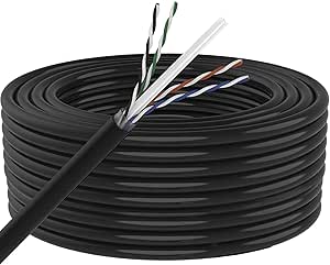 MutecPower 100m CAT 7 Außen Verwendung wasserdicht Direct Burial Ethernet Netzwerkkabel - SSTP - 600 MHz - Schwarz 100 Meter mit Crimpzange, RJ45 stecker und kabelbinder