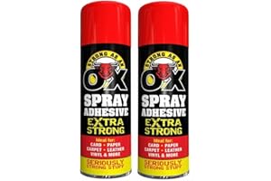 AMBERLINNEN LTD 500ml Adhesive Spray Strong As An Ox Extra Strong Glue For Carpet Card Paper (2)