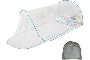 YARTEIM Moskitonetz Bett Pop Up, Tragbares Moskitonetz Reise Pop Up, Mückennetz Einzelbett Faltbar, Einfache Installation, Faltbares Reisezelt, Campingzelt für Schlafzimmer Outdoor Camping, 200 x 80 x 56 cm