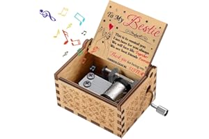 SHMILY Friendship Gifts for Women, 30th 40th 50th 60th 70th Birthday Gift for Women Personalised Best Friend Special Presents for Bestie Female Thank You Gift Anniversary Classical Cute Wooden Music Box