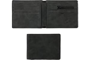 JUGNAW Męski skórzany portfel ze skóry wąski nowoczesny portfel idealny na karty i banknoty, idealny prezent dla mężczyzn i chłopaka, praktyczny design i zintegrowany uchwyt na kartę, Szary, Di medie