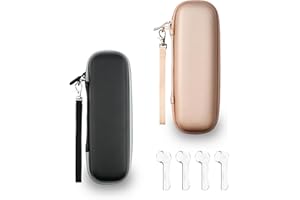 YoHyien 2 Pièces Etui Brosse a Dent Electrique pour Oral B IO/Oral B Pro/Philips Sonicare, Boite Brosse à Dent Électrique Portable, Étui de Voyage Rigide pour Rangement (Noir + Or Rose)