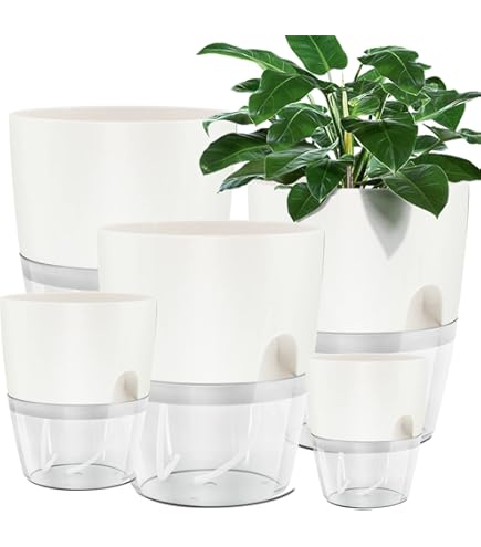 10 Selbstbewässernde Blumentöpfe - 12x11x8 Cm - Mit Bewässerungssystem Für Kräuter & Pflanzen - Schwarz