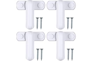Kamtop 4 PCS Sash Jammers, Sash Blockers with Fixing Screws, Aluminum Alloy Window Restrictor Jammers Security Jammer Locks for UPVC Window Door Home Security, White