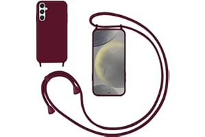 GoodcAcy Silikon Handykette Handyhülle für Samsung Galaxy A55,Smartphone Necklace Hülle mit Band Schutzhülle mit Kette zum umhängen Halskette Flüssig Silikon Case für Samsung Galaxy A55,Rot