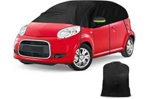 JINSENTGG Halbe Autoabdeckung Ersatz für Citroen C1 2005-2022, Softtop Dachschutz Autoabdeckung Wasserdicht, Halbe Garage mit Riemen, UV-beständig für jedes Wetter