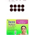 Eyetex Pallavi Sticker Bindi/Pottu|Round|Aloe Vera & Papaya Extracts|Breathable Non-Irritating Velvet Fabric| (Dark Maroon, P0-15 mm)