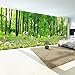 Produktbild NXMRN Wallpaper Tapete Plakat Poster Fototapete 3D Foto Grün Wald Cartoon Tiere 3D Wohnzimmer TV Hintergrund Wandbild Panda Deer Blume Naturlandschaft 200cmx140cm