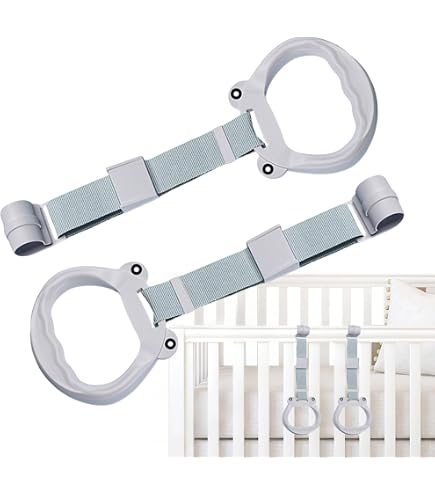 2 Anneaux De Traction Bébé Réglables Pour Berceau Et Parc - Rose Ou Gris