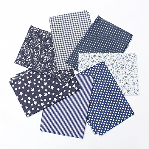 KING DO WAY 7 Stueck verschiedene Marine Blau serie Baumwollstoff vorgestanzten baumwolle quilt stoff viertel 19,7 “ suqare Dunkel Blau 50x50cm - 4