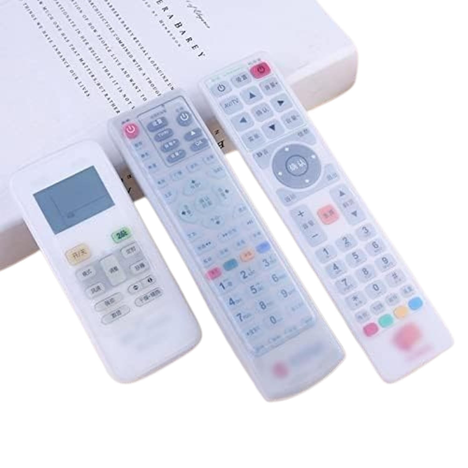DIGI BUY Stretchable Silicone Remote Covers (3 Pcs) | Dustproof & Waterproof Transparent Protectors for TV, AC, and Set-Top Box Remotes | 3 Different Sizes for Universal Fit