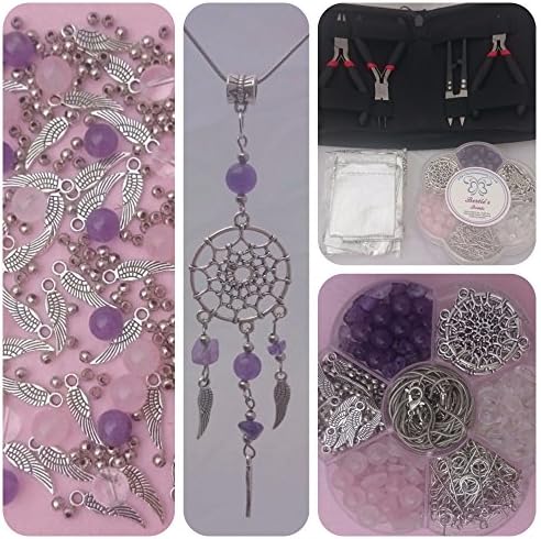 Make your own dream catcher 8 pendant necklace gemstone Berties Beads Style Kit with pliers