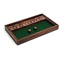 The Mind Challenge Wooden Shut The Box 12 Number Dice Game for Adults and Kids Tabletop Indoor Board Game