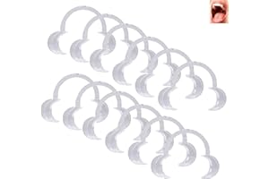 MYSTIQUT 12 Pcs Mouth Opener Cheek Retractors Clip On Teeth Mouth Opener for Teeth Whitening Mouth Guard for Teeth Whitening Replacement Teeth C-Shape Cheek Lip Retractors for Open Mouth Game