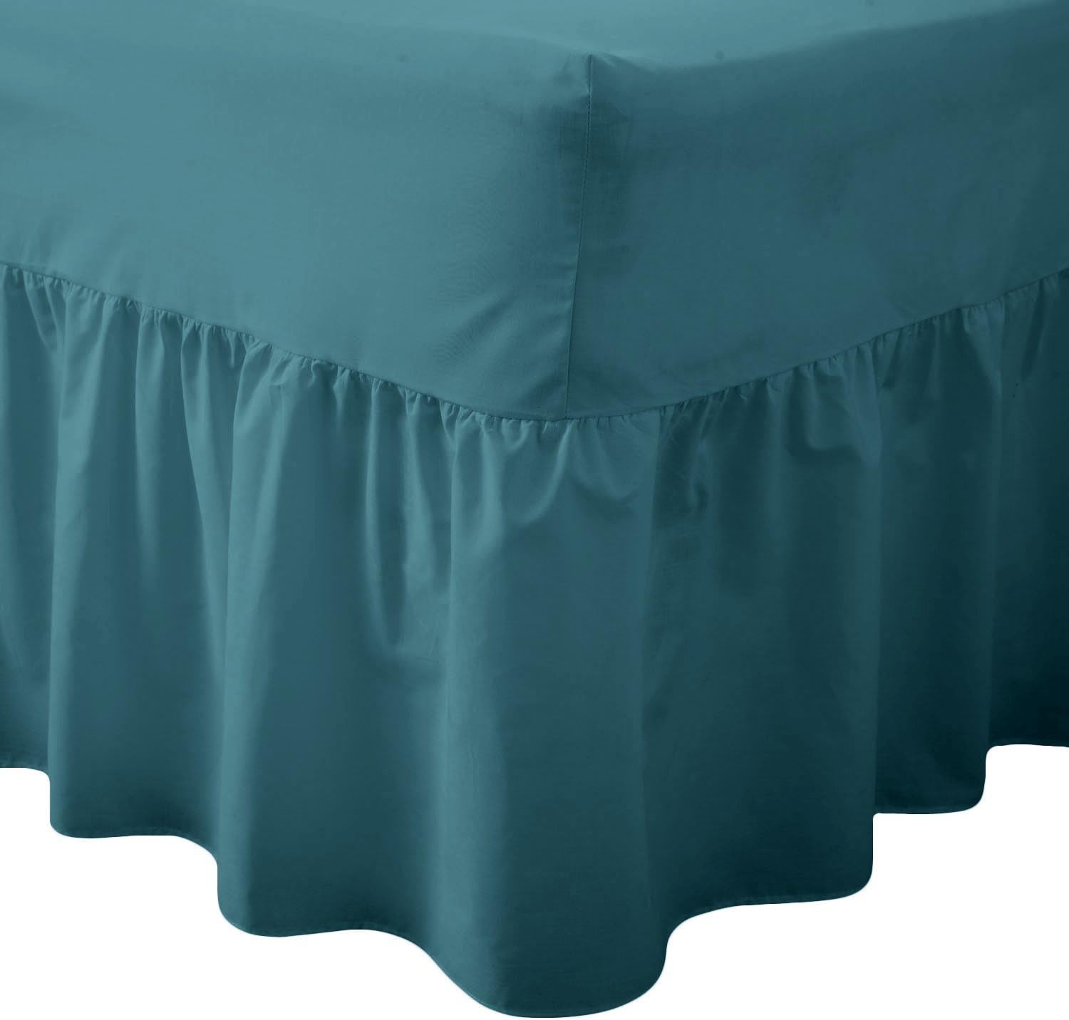 Comfy Nights Plain Dyed Polycotton Easy Care Valance Fitted Sheet In 19 Colors (Super King, Teal)