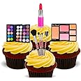 Make-up/Cosmetics Edible Cupcake Toppers - Stand-up Wafer Cake Decorations (Pack of 12)