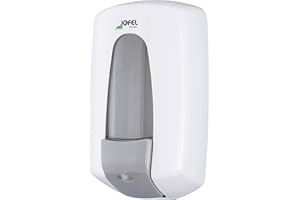 Jofel - Distributeur de savon liquide pour fixation murale, capacité 0,9 l, antibactérien, distributeur de savon pour la salle de bain, valve anti-corrosion et anti-goutte corps en ABS Aitana AC70700