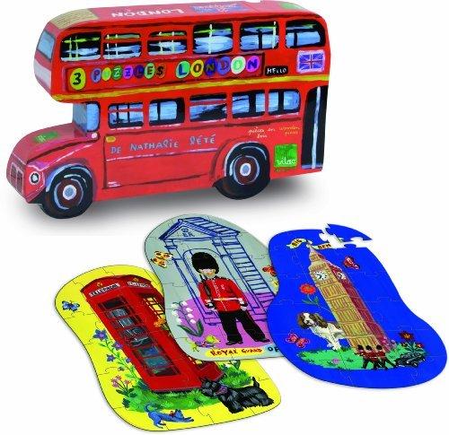Preisvergleich Produktbild Vilac London Wood Puzzles by Nathalie Lete (3-Piece) by Vilac