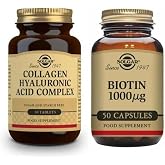 Solgar Hyaluronic Acid Collagen Complex 30 Tablet + Biotin 1000 mcg 50 Kaps&uuml;l Seti