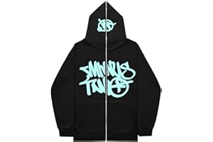 Genikeer Minus-Two bluza z kapturem damska mężczyzna, bluza z kapturem Y2k Hip-hop styl dla mężczyzn kobiet, Minus-Two bluza z kapturem z długim rękawem, Activewear Streetwear Y2k