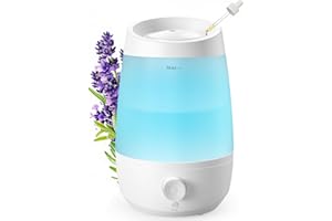 AROEVE Humidificateur d'air, 2,5L Humidificateur d'air Chambre, 250 ml/h, 25H Diffuseur d’Huiles Essentielles, Arrêt Automatique, 25 dB Silencieux pour Bébés et Plantes, Blanc
