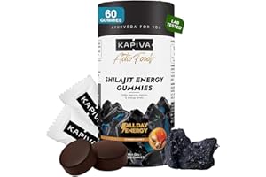 Kapiva Himalayan Shilajit Gummies | 500mg Pure Shilajit Resin | Boost Energy, Strength & Stamina | Ginger Honey Flavor | Take Twice Daily | Vegan Ayurvedic Supplement for Men & Women | 60 Gummies