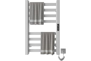 SKYLYZH Radiador de Toallas 450x700mm Toallero Eléctrico Bajo Consumo Secador de Toallas Radiador Toallero eléctrico inteligente Calienta Toallas, calefacción de fibra de carbono, antracita-White Right