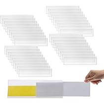 Sctmda Porta Etichette Trasparente 30 Pezzi Mini Segno Acrilico Porta Porta Etichette In Acrilico Porta Cartellino del Prezzo Porta Cartelli in Acrilico Supporti a Forma di L per Visualizzare i Prezzi