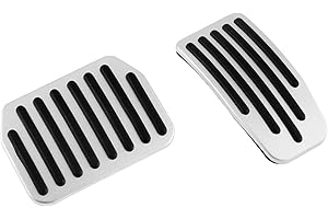 Surieen Perfomance Pedale für Tesla Model 3 & Model Y 2022 2017-2021, Anti-Rutsch Gaspedal & Bremspedal, Aluminium Fußpedal Pedalabdeckung, Fußstütze Pedalauflagen, Silber