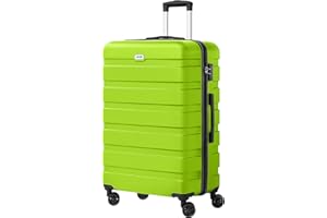 AnyZip Suitcase Large PC ABS Hard Shell Lightweight Luggage with 4 Double Universal Wheels TSA Lock 28-Inch（AppleGreen）