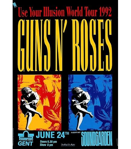 Guns N Roses 2 Retro Vintage Rock Concert Gig Poster Wall Art A4