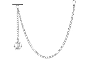 ZTA Albert Chaîne de montre de poche pour homme Chaîne Gilet Chaîne avec pendentif pour homme FOB T BAR FOB Charme