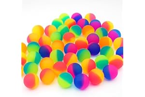 kaiyaya 30 Pezzi Palla Rimbalzante,Palline rimbalzanti Colorate per Bambini Bicolore Palline di Gomma Satinate per Feste di Compleanno e Premi Regali Antistress Bambini Bouncy Ball(25 mm)