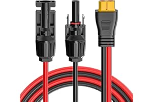Cleqee XT60 to Solar Connector Extension Cable 12AWG XT60 Solar Panel Charging Cable 3M/10ft for RV Portable Power Station Battery Pack