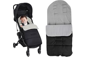 UPTVIN Sac de couchage chaud pour bébé - Manchon universel pour chaise longue à push-up Universelle Chancelière pour Poussette Bébé Chariot Coton Coussins Couverture pour Poussette Sac(Gris)