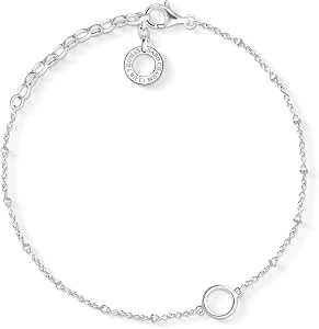 Porte-Charms Thomas Sabo 'Carrier' - Argent Sterling 925 Noirci - Pour Bracelets Charms - Style Rebelle