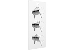 Bristan PM2 SHC3DIV C Prism Recessed Thermostatic Dual Control Shower Valve with Integral Two Outlet Diverter and Stopcock, Chrome