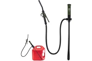 OULUTO Fuel Transfer Pump Electric Canister Pump Liquid Transfer Pump with Hose & Flow Control Nozzle, 2.6 GPM for Petrol Diesel Kerosene