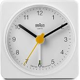 Braun BNC002WHWH seyahat &ccedil;alar saati, kare şeklinde, klasik tasarım, beyaz