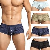 SEOBEAN Men's Boxer Shorts - Low Rise Non-Stretch Mini Fit Trunks Underwear Pack of 1
